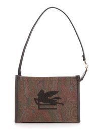ETRO Etro Women Clutch 'Arnica' With Embroidered Logo On The Front And All-Over Pattern In Cotton Blend Brown Women
