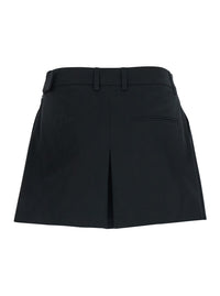 Leplain Women Black Shorts With Pleated Design In Fabric Women