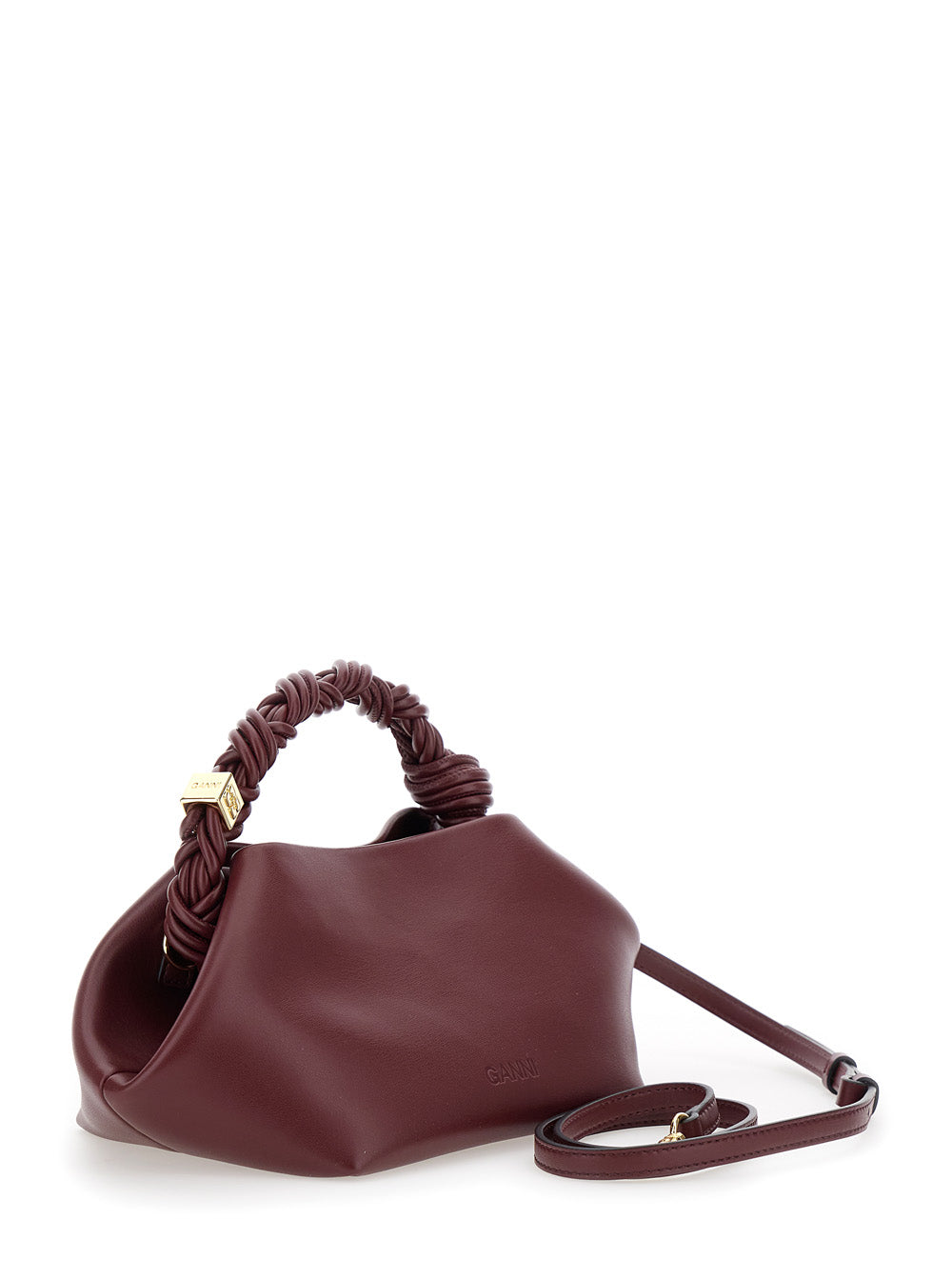 GANNI Ganni Women Handbag 'Bou Piccola' With Butterfly Logo And Woven Leather Handle Bordeaux Woman