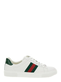 Gucci Women Low-Top Sneakers 'Ace' With Web Detail In White Leather For Women