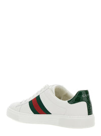 Gucci Women Low-Top Sneakers 'Ace' With Web Detail In White Leather For Women
