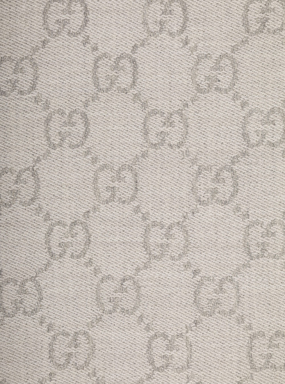 Gucci Women Gray Wool Gg Jacquard Motif Knit Scarf For Women
