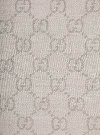 Gucci Women Gray Wool Gg Jacquard Motif Knit Scarf For Women