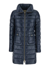 HERNO Herno Women Blue Down Jacket With Zip Closure And Two Patch Pockets In Tech Fabric For Women
