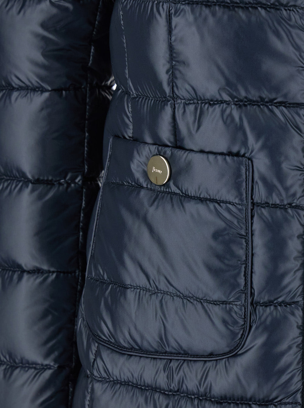 HERNO Herno Women Blue Down Jacket With Zip Closure And Two Patch Pockets In Tech Fabric For Women