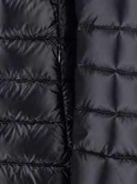 Herno Women Down Jacket With Fixed Hood And Zip Pockets In Black Tech Fabric For Women
