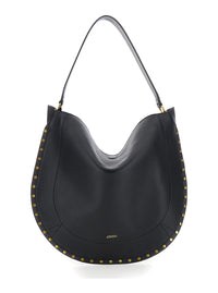 Isabel Marant Women Shoulder Bag 'Oskan Hobo' With Studded Profile In Black Leather For Women