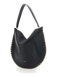 Isabel Marant Women Shoulder Bag 'Oskan Hobo' With Studded Profile In Black Leather For Women