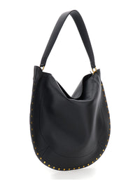 Isabel Marant Women Shoulder Bag 'Oskan Hobo' With Studded Profile In Black Leather For Women