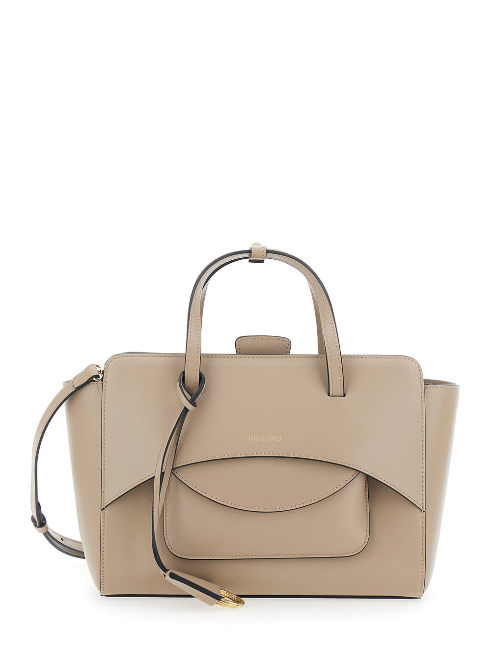 HIDESINS Hidesins Women Beige Handbag Medium With Logo Lettering On The Front In Leather For Women