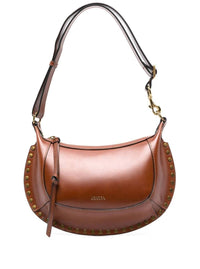 Isabel Marant Women Shoulder Bag 'Oskan Moon' With Studs In Brown Leather For Women
