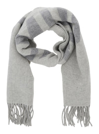 Jacquemus Men Scarf 'L'echarpe Jacquemus' With Maxi Logo Lettering And Fringed Edge In Gray For Men