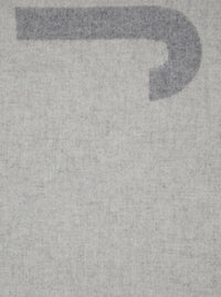 Jacquemus Men Scarf 'L'echarpe Jacquemus' With Maxi Logo Lettering And Fringed Edge In Gray For Men