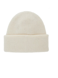 Jacquemus Men Hat 'Le Bonnet Gros Grain' With Logo Patch On The Front And Ribbed Knit In White Men
