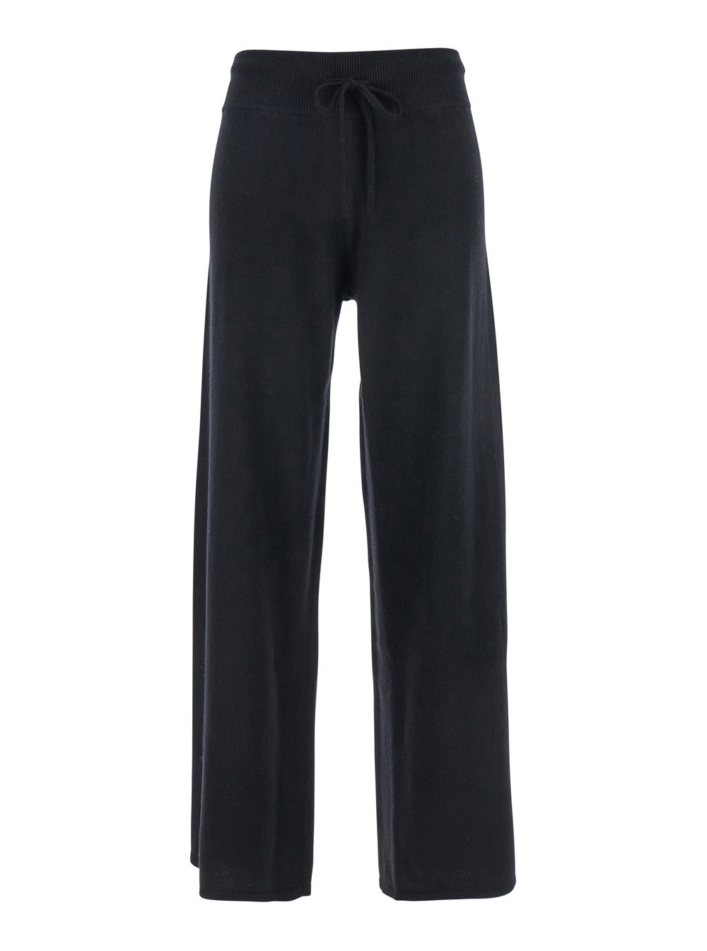 Lisa Yang Women Pants 'Sofi' With Elasticated Waist And Wide Leg In Black Cashmere For Women