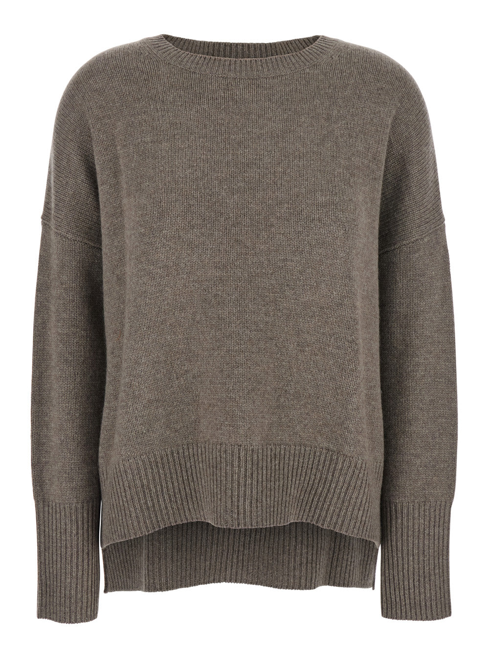 Lisa Yang Women Sweater 'Mila' With Ribbed Finishes In Gray Cashmere Woman