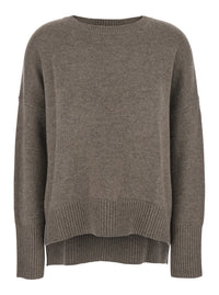 Lisa Yang Women Sweater 'Mila' With Ribbed Finishes In Gray Cashmere Woman