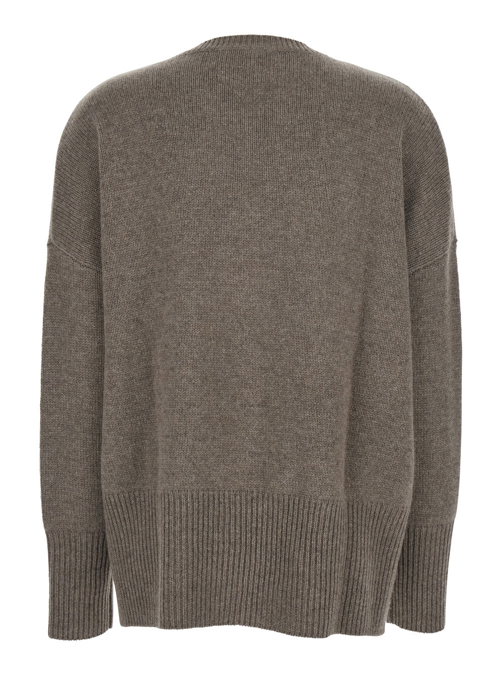 Lisa Yang Women Sweater 'Mila' With Ribbed Finishes In Gray Cashmere Woman