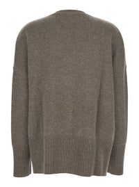 Lisa Yang Women Sweater 'Mila' With Ribbed Finishes In Gray Cashmere Woman