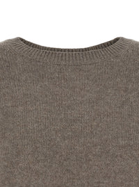 Lisa Yang Women Sweater 'Mila' With Ribbed Finishes In Gray Cashmere Woman