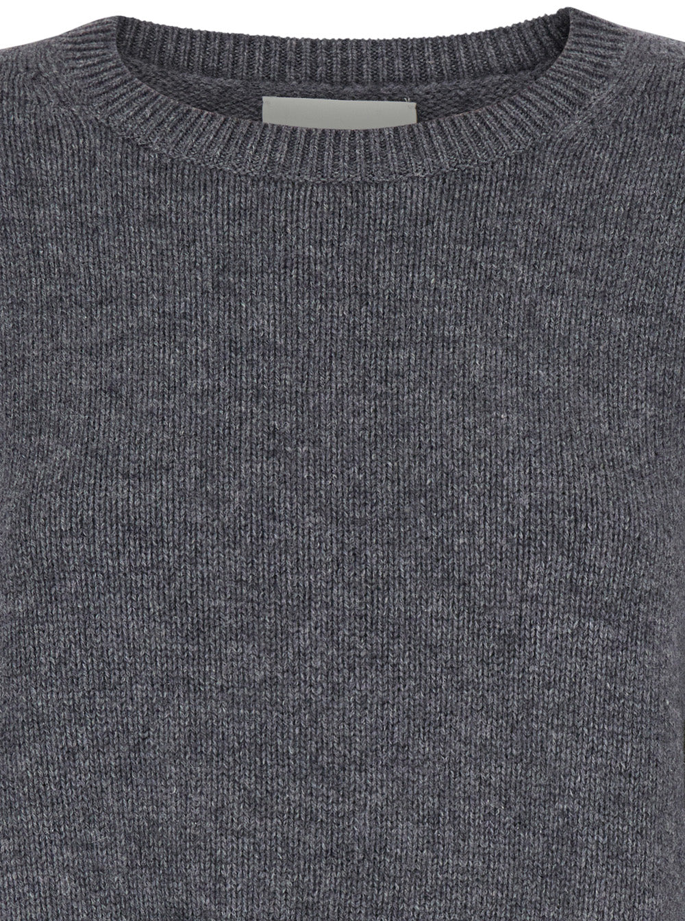 Lisa Yang Women Sweater With U-Neck And Long Sleeves In Gray Cashmere For Women
