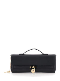 MICHAEL MICHAEL KORS Michael Michael Kors Women Clutch 'Hamilton Moderne' With Padlock Detail On The Front In Grained Black Leather For Women