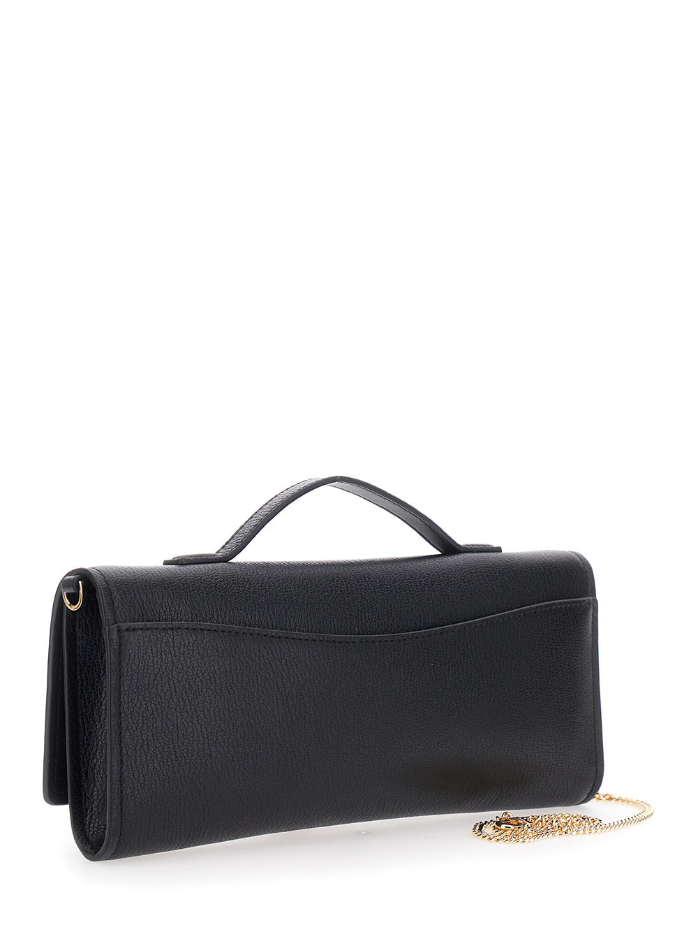 MICHAEL MICHAEL KORS Michael Michael Kors Women Clutch 'Hamilton Moderne' With Padlock Detail On The Front In Grained Black Leather For Women
