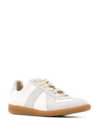 Maison Margiela Women Bicolor Leather Replica Sneakers With White Contrast Design For Women