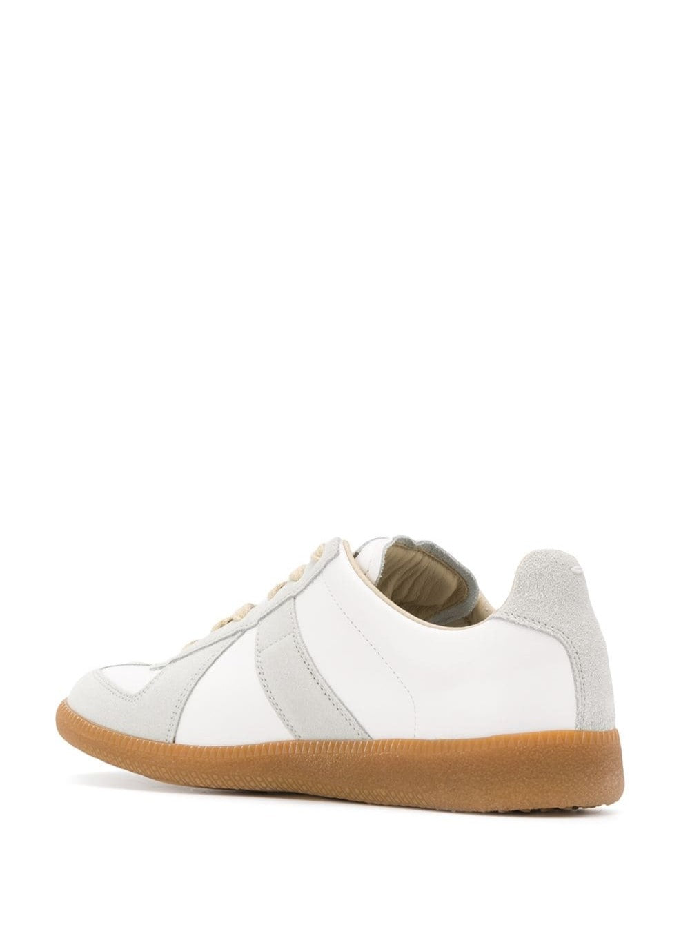 Maison Margiela Women Bicolor Leather Replica Sneakers With White Contrast Design For Women