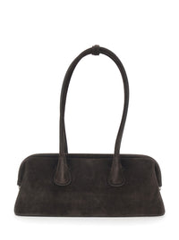 Osoi Women 'Boat Wide' Brown Shoulder Bag With Round Handles In Suede Women
