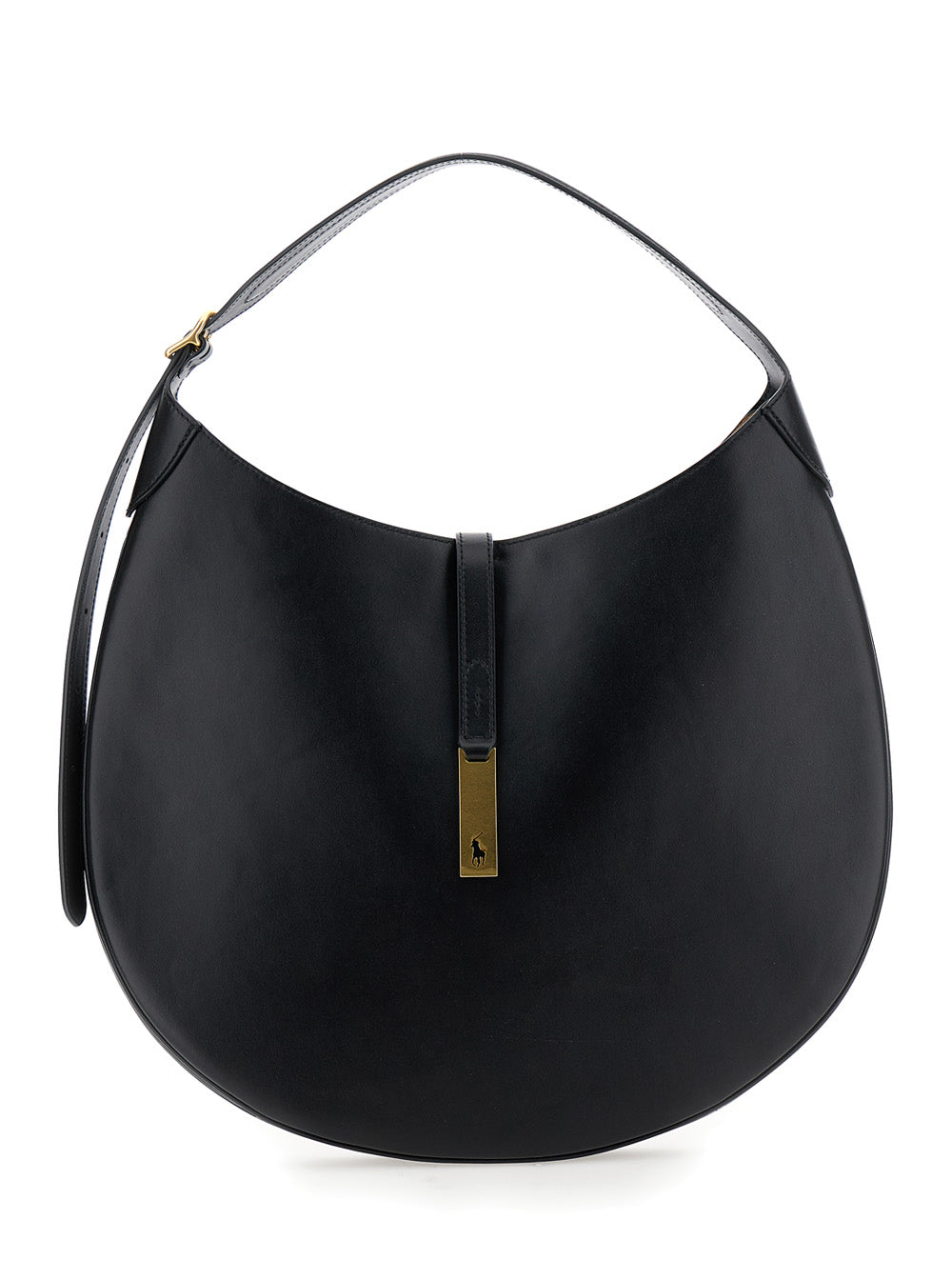 POLO RALPH LAUREN Polo Ralph Lauren Women Shoulder Bag With Smooth Leather Logo Detail Black Woman