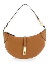 POLO RALPH LAUREN Polo Ralph Lauren Women Shoulder Bag 'P Id Mn Shdr-Shoulder Bag-Small' In Beige Leather For Women