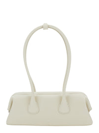 OSOI Osoi Women 'Boat Wide Mini' White Shoulder Bag With Round Handles And Logo Lettering On The Front In Leather For Women