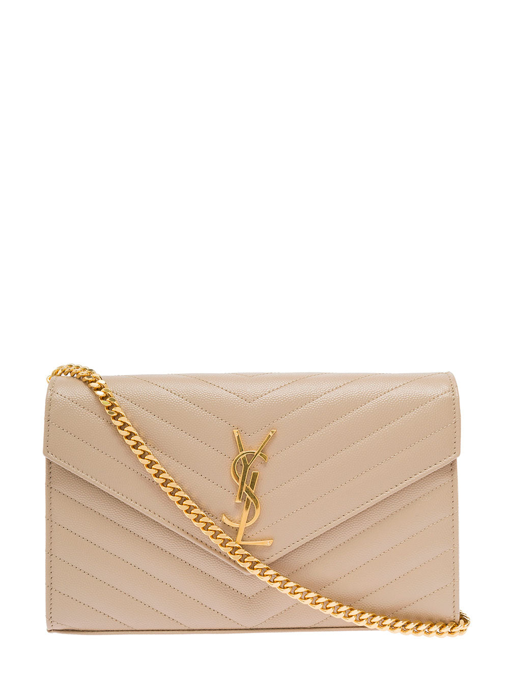 SAINT LAURENT Saint Laurent Women Crossbody Bag 'Cassandre' In Chevron Matelassé Leather Beige Woman