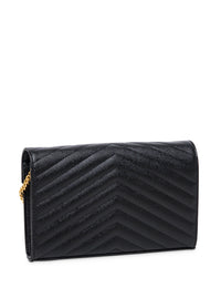SAINT LAURENT Saint Laurent Women Crossbody Bag 'Cassandra' In Black Chevron Leather