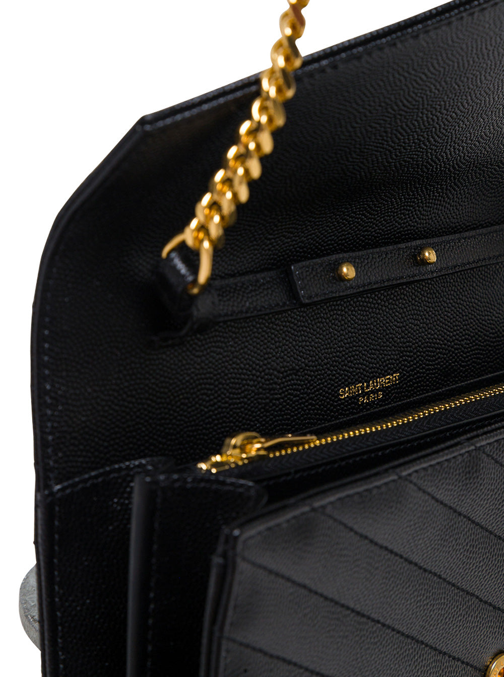 SAINT LAURENT Saint Laurent Women Crossbody Bag 'Cassandra' In Black Chevron Leather