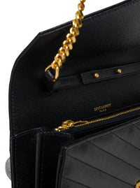 SAINT LAURENT Saint Laurent Women Crossbody Bag 'Cassandra' In Black Chevron Leather