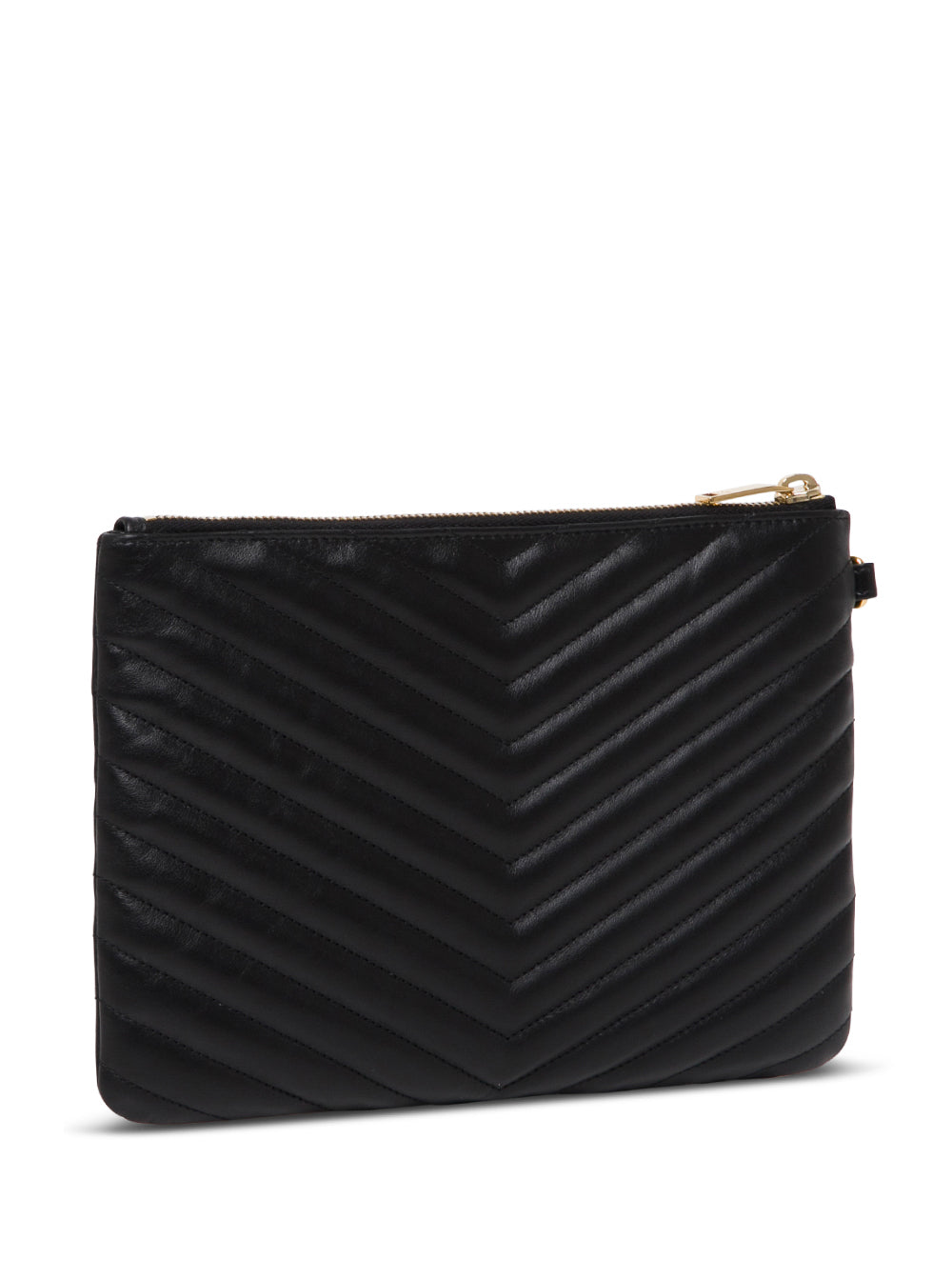SAINT LAURENT Saint Laurent Women Handbag 'Monogram' In Black Chevron Leather Woman