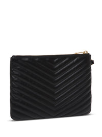SAINT LAURENT Saint Laurent Women Handbag 'Monogram' In Black Chevron Leather Woman