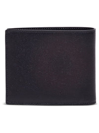 Saint Laurent Men Black Leather Bifold Wallet With Saint Laurent Logo For Men
