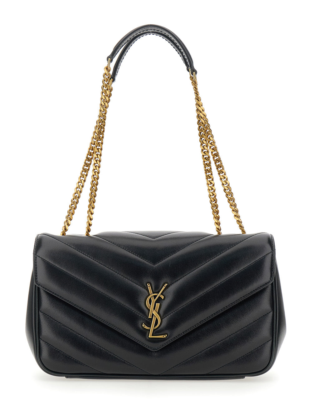 SAINT LAURENT Saint Laurent Women Crossbody Bag 'Loulou' Medium With Chain Strap And Cassandre Plaque On Front In Black Quilted Leather For Women