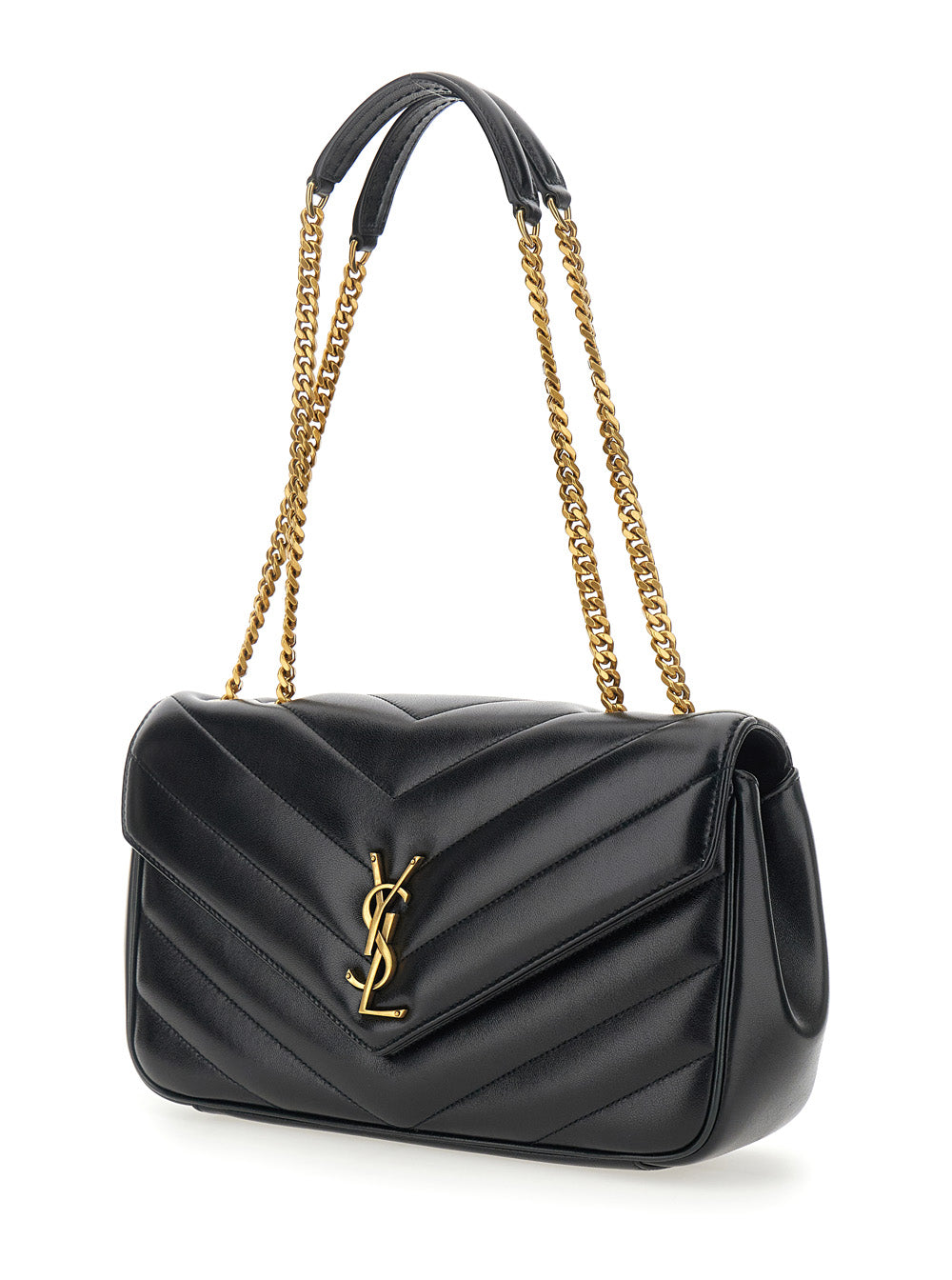 SAINT LAURENT Saint Laurent Women Crossbody Bag 'Loulou' Medium With Chain Strap And Cassandre Plaque On Front In Black Quilted Leather For Women
