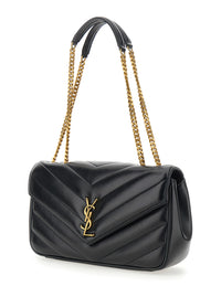 SAINT LAURENT Saint Laurent Women Crossbody Bag 'Loulou' Medium With Chain Strap And Cassandre Plaque On Front In Black Quilted Leather For Women