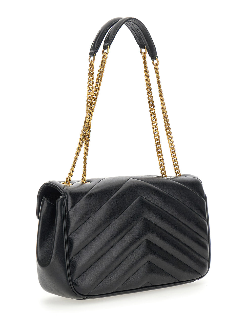 SAINT LAURENT Saint Laurent Women Crossbody Bag 'Loulou' Medium With Chain Strap And Cassandre Plaque On Front In Black Quilted Leather For Women