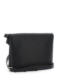 SAINT LAURENT Saint Laurent Men Black Crossbody Bag With Envelope Design And Cassandre Plaque On Front In Grained Leather For Women