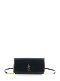 SAINT LAURENT Saint Laurent Women Crossbody Bag 'Louise' With Triomphe Plaque On The Front In Black Leather For Women