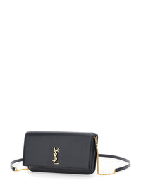 SAINT LAURENT Saint Laurent Women Crossbody Bag 'Louise' With Triomphe Plaque On The Front In Black Leather For Women