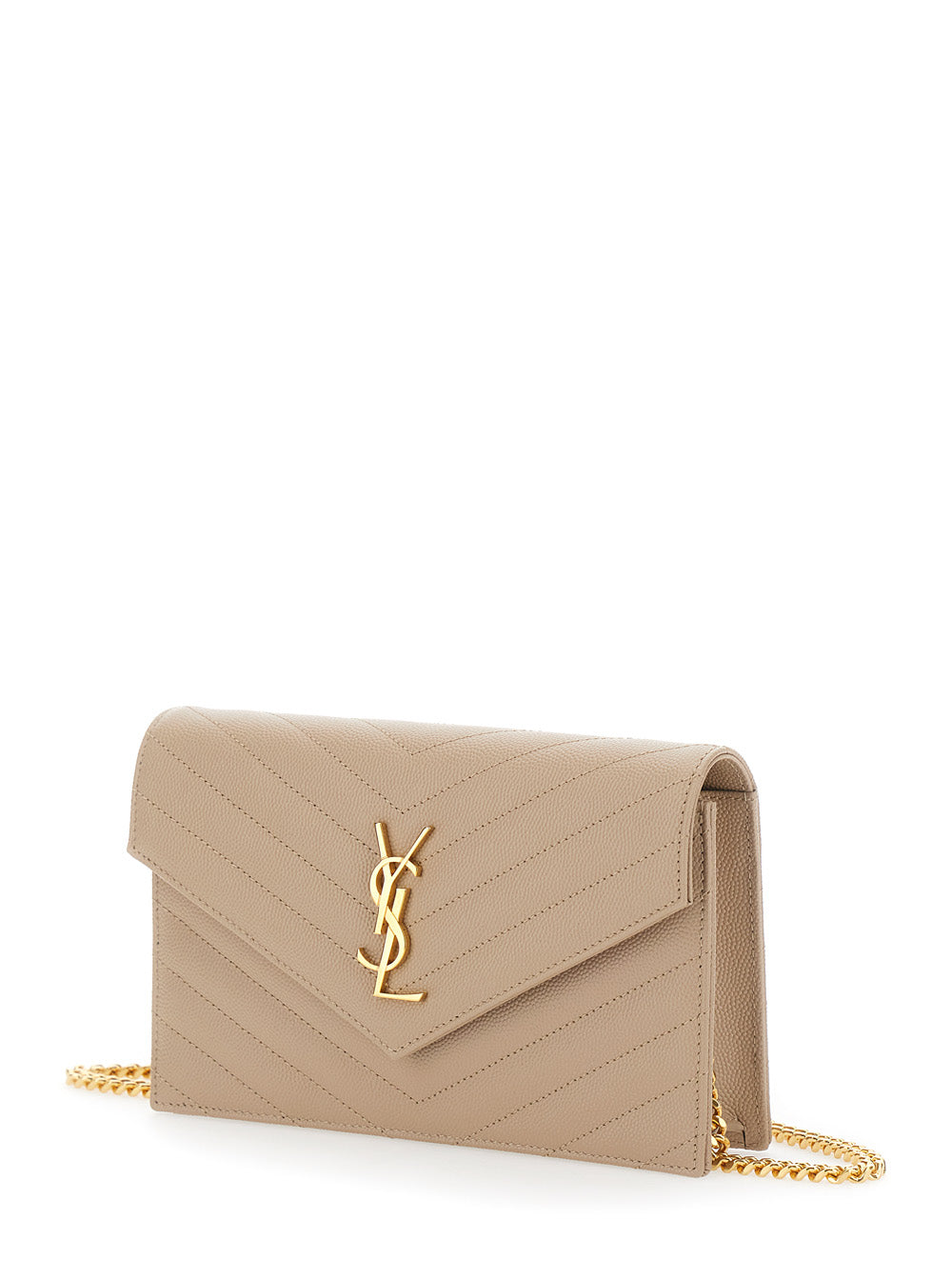 SAINT LAURENT Saint Laurent Women Crossbody Bag 'Louise' With Cassandre Plaque On The Front In Beige Leather For Women