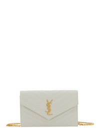SAINT LAURENT Saint Laurent Women Crossbody Bag 'Louise' With Cassandre Plaque On The Front In White Leather For Women