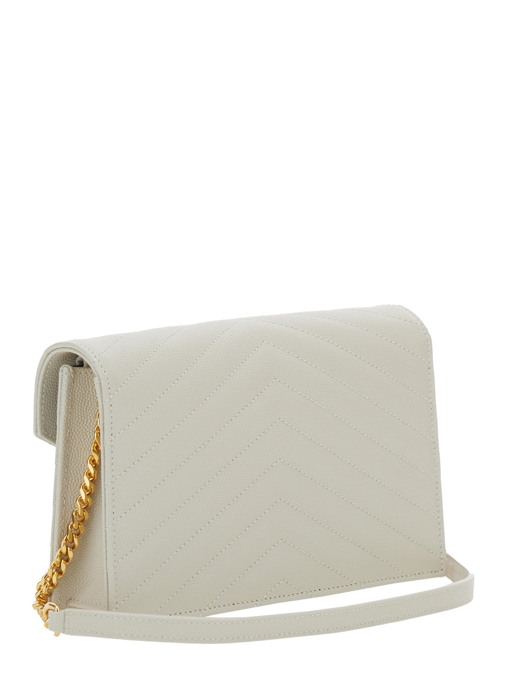 SAINT LAURENT Saint Laurent Women Crossbody Bag 'Louise' With Cassandre Plaque On The Front In White Leather For Women